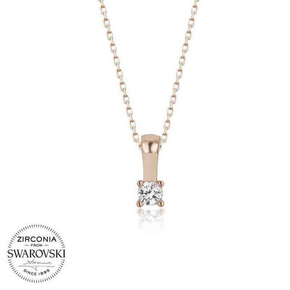Swarovski Stone Solitaire Women's Silver Necklace