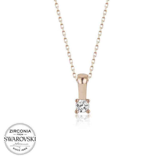 Swarovski Stone Solitaire Women's Silver Necklace