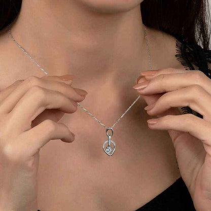 Swarovski Stone Single Stone Women's Silver Necklace