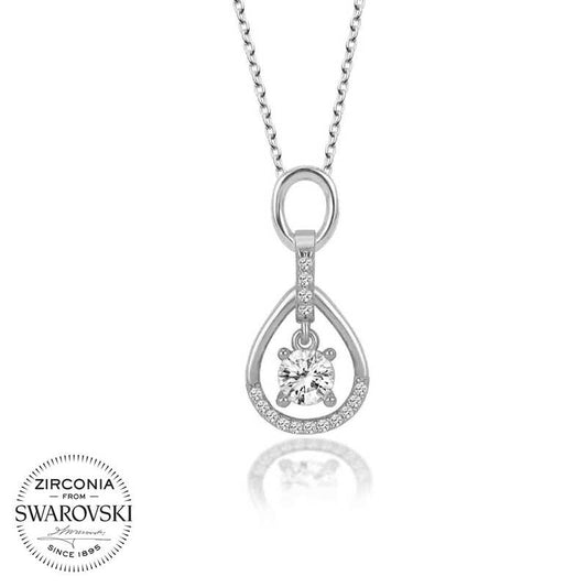 Collier en argent pour femme avec pierre unique Swarovski