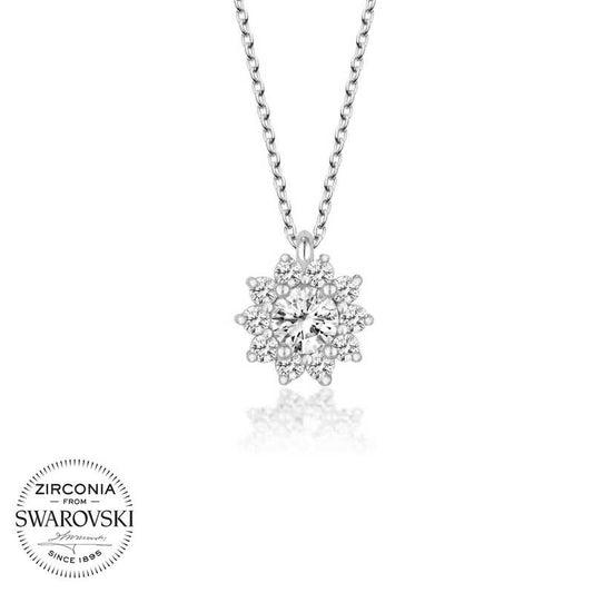 Collier en argent pour femme avec pierre unique Swarovski