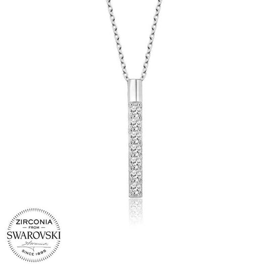 Collier en argent à sept pierres Swarovski pour femme