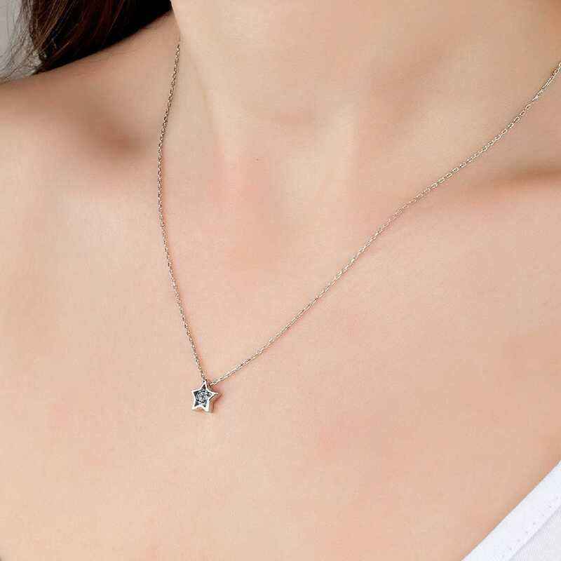 Swarovski Stone Star Women's Silver Necklace