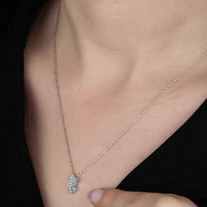 Swarovski Stone Star Solitaire Women's Silver Necklace