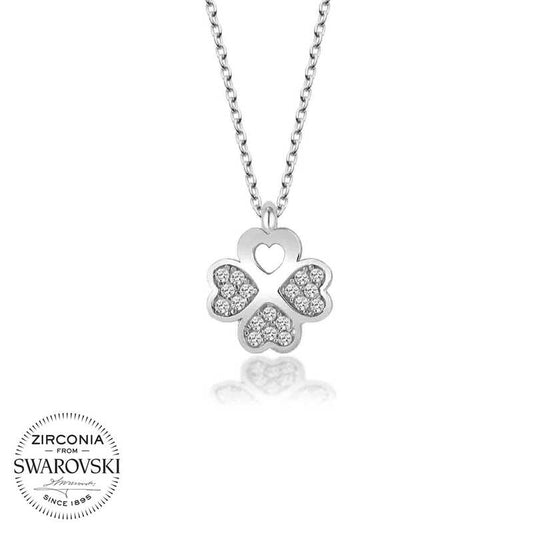 Collier en argent Swarovski Stone Clover pour femme