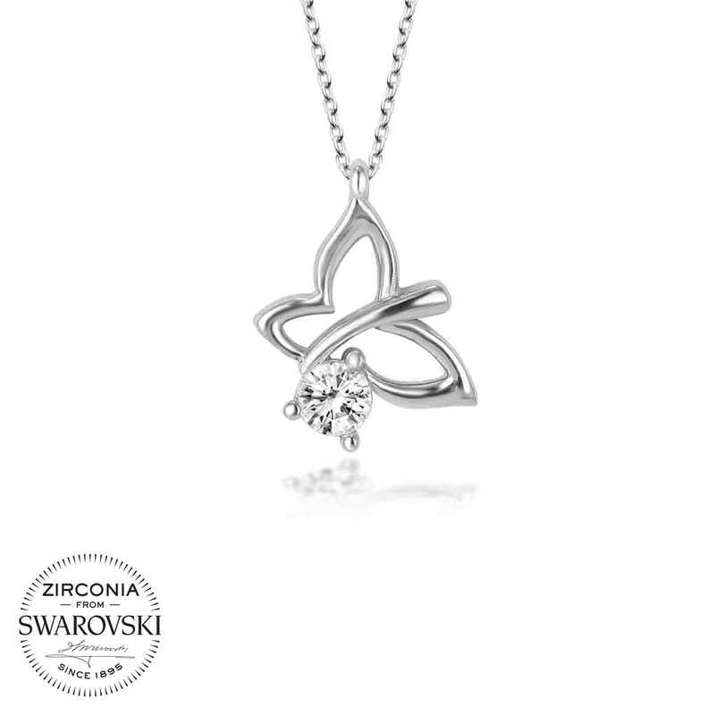 Collier en argent pour femme avec pierre Swarovski Libellule