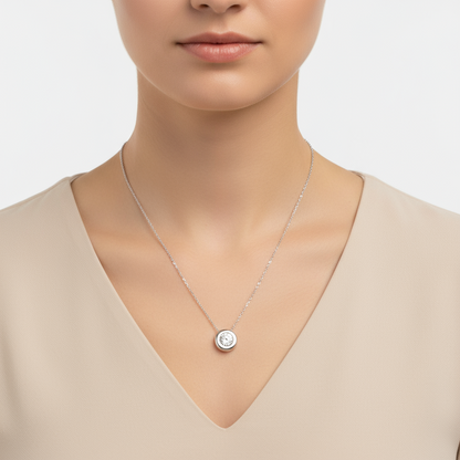 Damen-Silberkette mit einem Stein