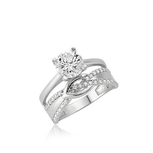 Single Stone Knot Silver Ring