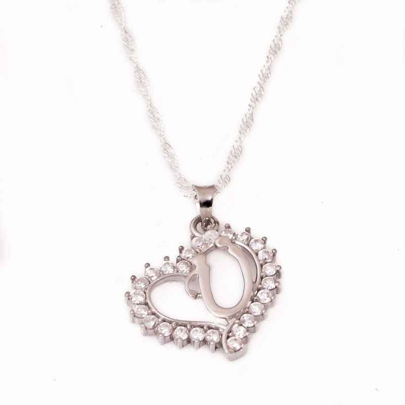 Heart-Shaped Letter "Ü" Women's Silver Necklace