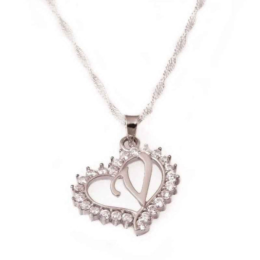V-Heart Women's Silver Necklace
