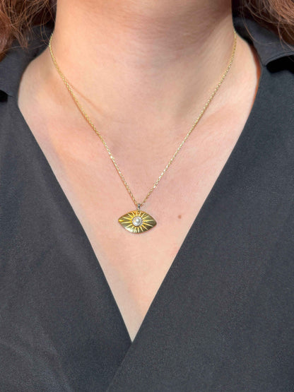 Pearl Eye Silver Necklace