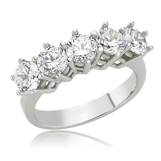 Bague en argent pour femme à 5 pierres 