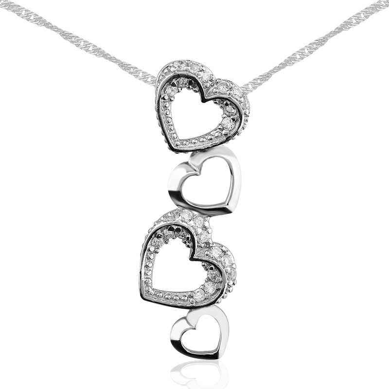 Hearts Women's Silver Necklace