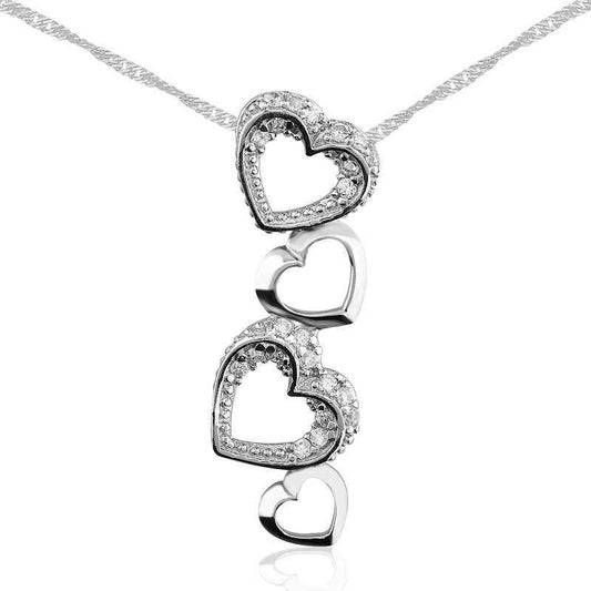 Hearts Women's Silver Necklace