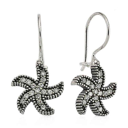 Starfish Dangle Silver Earrings