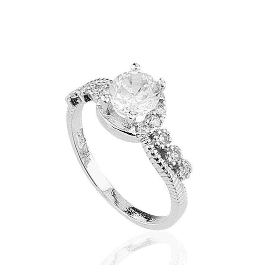 Single Stone Women's Silver Ring
