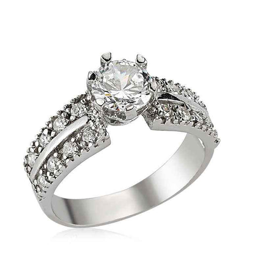 Single Stone Women's Silver Ring