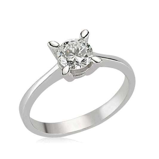 Single Stone Women's Silver Ring
