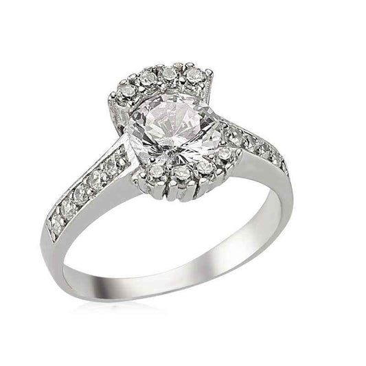 Single Stone Women's Silver Ring
