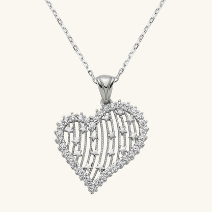 Heart-Shaped Women's Silver Necklace