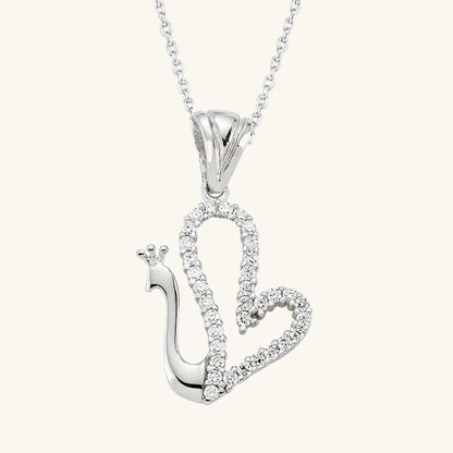 Heart Swan Women's Silver Necklace