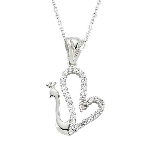 Heart Swan Women's Silver Necklace