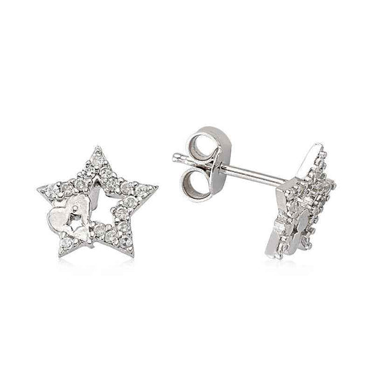 Star Stud Silver Earrings