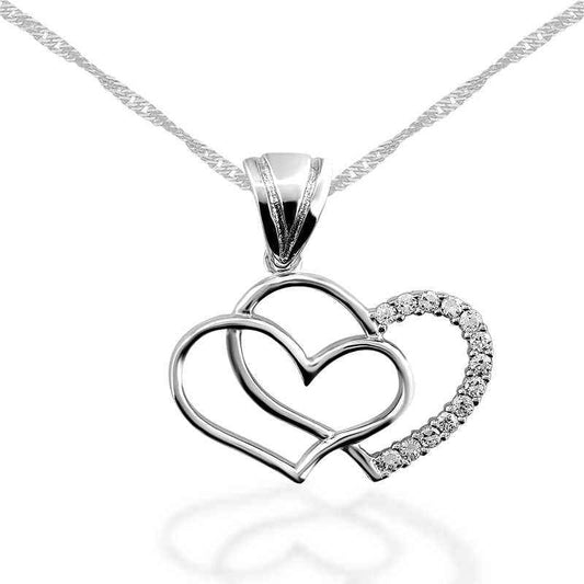 Heart-Shaped Women's Silver Necklace