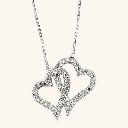 Two Heart Women's Silver Pendant