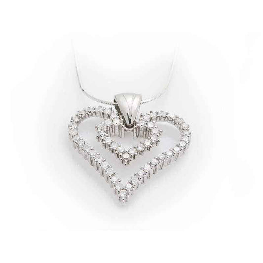 Heart-Shaped Women's Silver Necklace