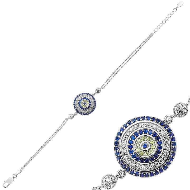 Women's Silver Evil Eye Bracelet