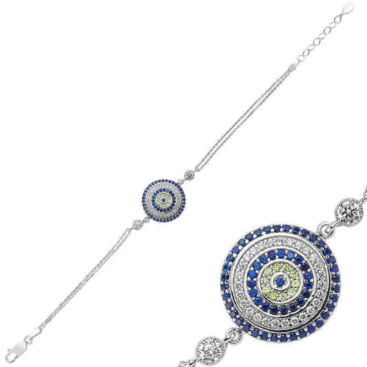Women's Silver Evil Eye Bracelet