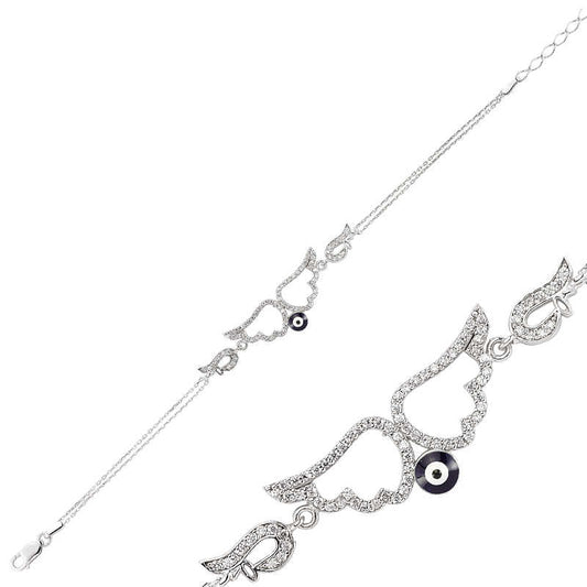 Angel Wing Women's Silver Bracelet