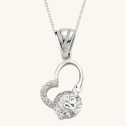 Love Inscribed Heart Women's Silver Pendant