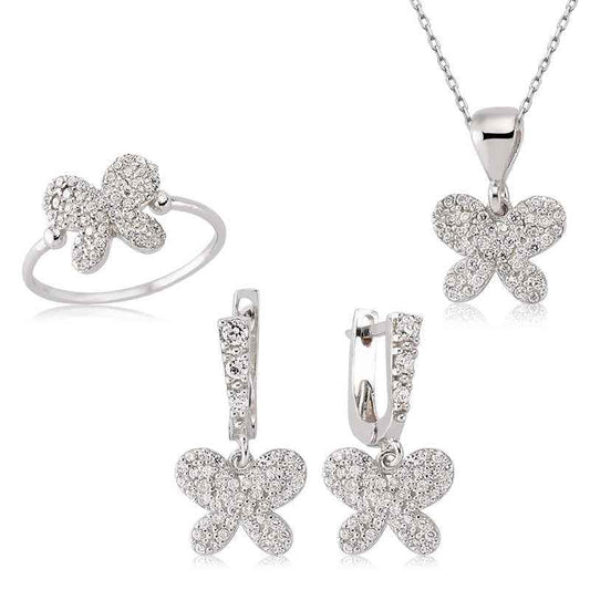 Butterfly Women's Silver Set