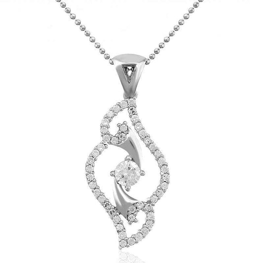 White Stone Women's Silver Necklace