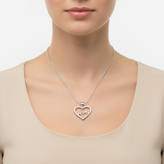 Stone Love Women's Silver Necklace