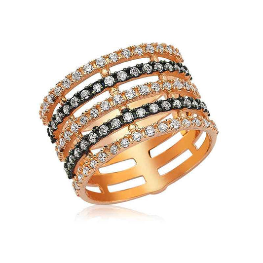 Rose Plated Tamtur Women's Silver Ring