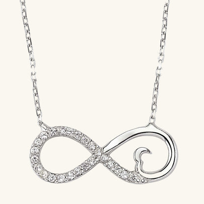 Herz Unendlichkeit Damen Silber Halskette