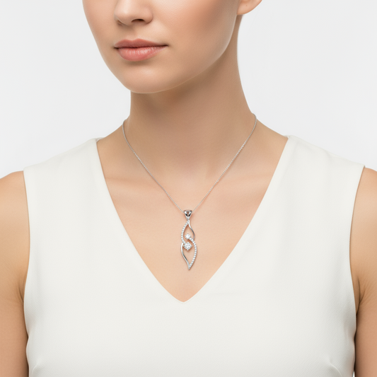 Single Stone Infinity Women's Silver Necklace