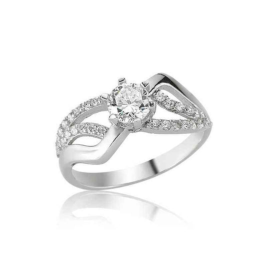 Single Stone Women's Silver Ring