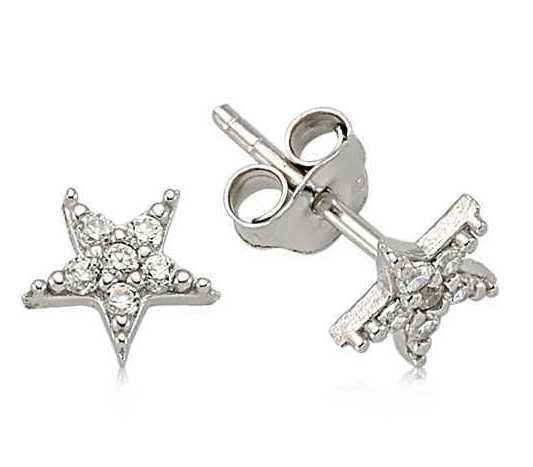 Star Studded Silver Earrings