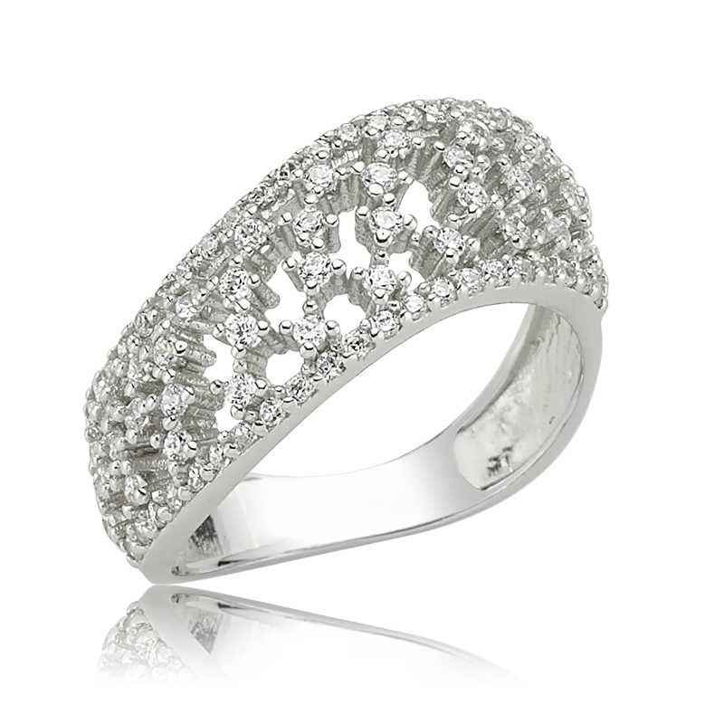 Carpet Pattern Women's Silver Ring
