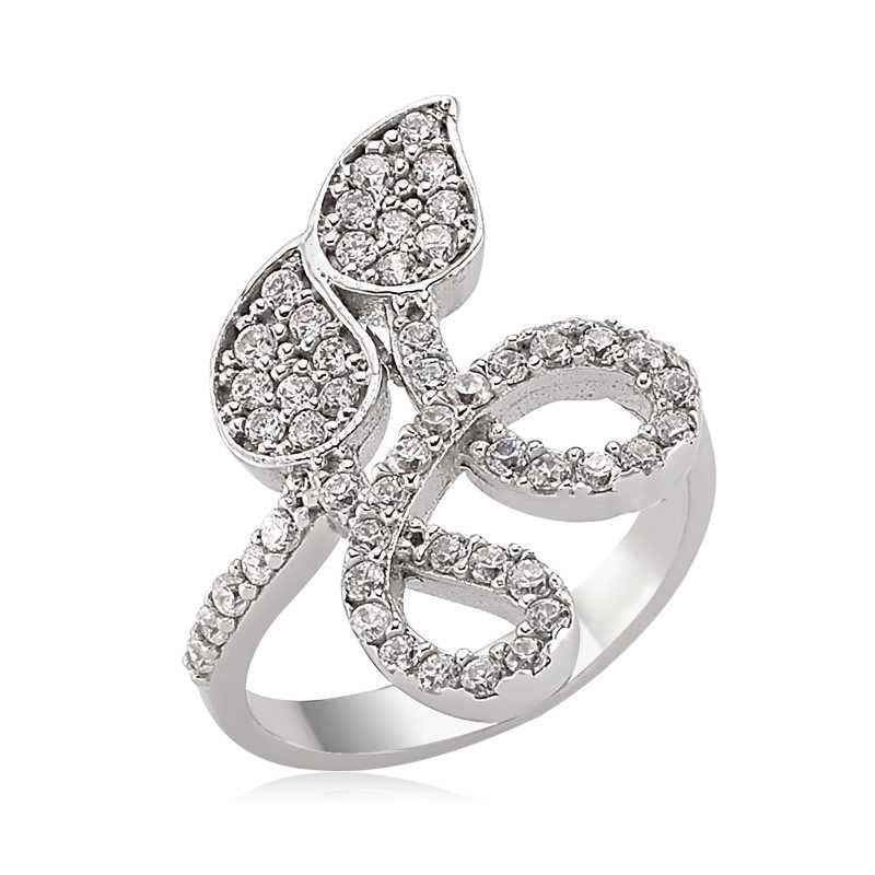 Leaf Design Women's Silver Ring