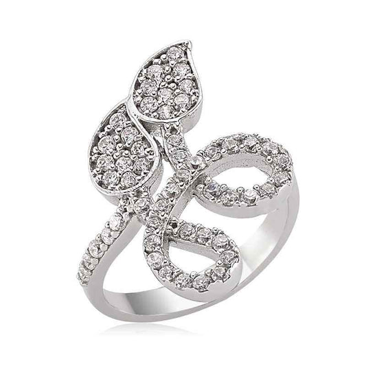 Leaf Design Women's Silver Ring